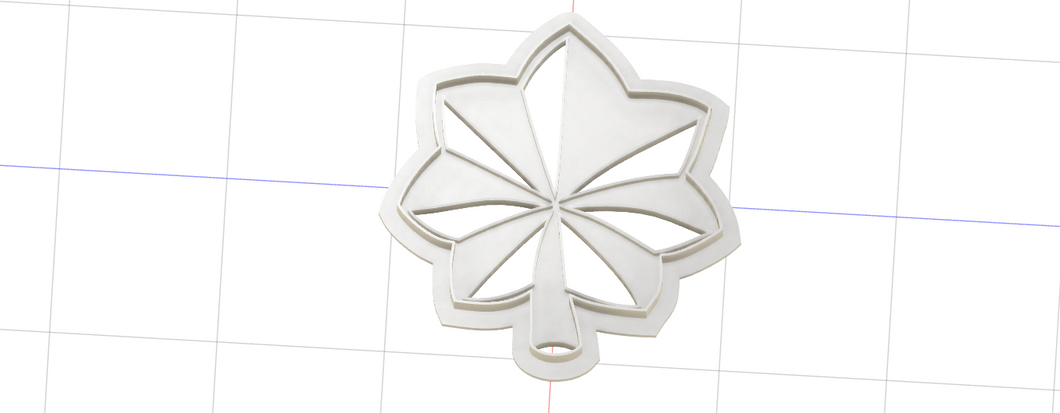 3D Printed US Army Maple Leaf Rank Insignia Cookie Cutter