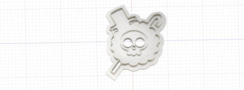 3D Printed One Piece Brooke Jolly Roger Pirate FlagCookie Cutter