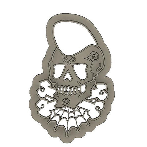 3D Model to Print Your Own Rockabilly Sugar Skull Cookie Cutter DIGITAL FILE ONLY