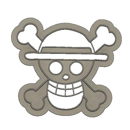 3D Model to Print Your Own One Piece Straw Hats Jolly Roger Cookie Cutter DIGITAL FILE ONLY