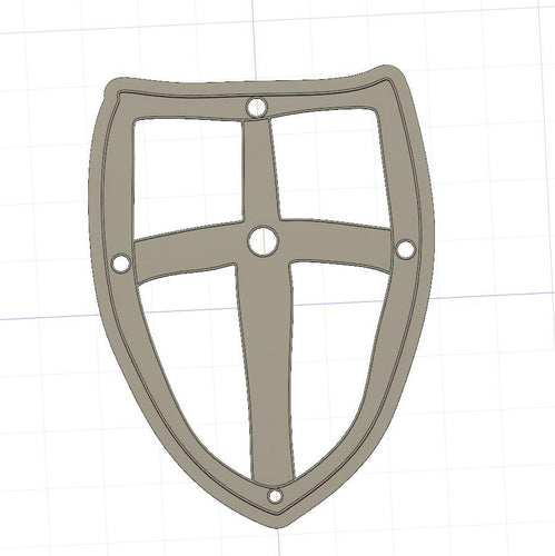 3D Model to Print Your Own Templars Crusaders Shield Cookie Cutter DIGITAL FILE ONLY