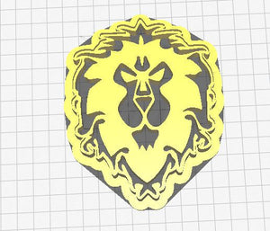 3D Printed World of Warcraft Alliance Crest Cookie Cutter