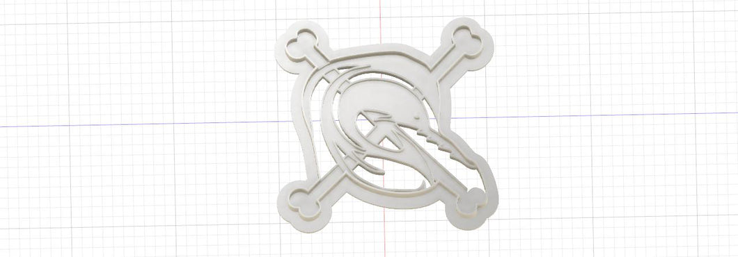3D Printed One Piece Arlong Pirates Jolly Roger Pirate Flag Cookie Cutter