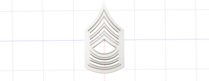 3D Printed US Army Master Sergeant Rank Stripes Cookie Cutter