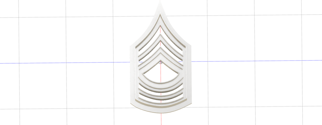 3D Printed US Army Master Sergeant Rank Stripes Cookie Cutter