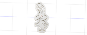 3D Printed Cookie Cutter Inspired by Fan Art of Looney Toons Baby Bugs Bunny