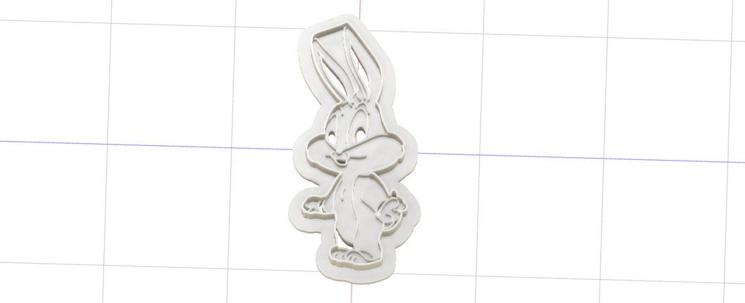 3D Printed Cookie Cutter Inspired by Fan Art of Looney Toons Baby Bugs Bunny