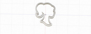 3D Printed Barbie Head Outline Cookie Cutter
