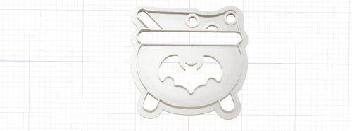3D Model to Print Your Own Halloween Bat Cauldron Outline Cookie Cutter DIGITAL FILE ONLY
