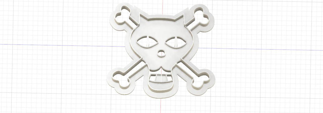 3D Printed One Black Cat Pirates Jolly Roger Pirate Flag Cookie Cutter