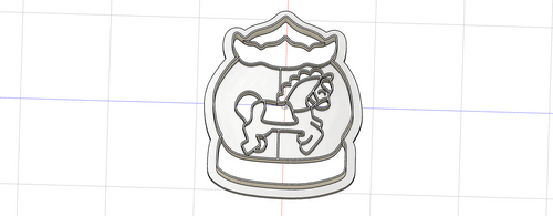 3D Model to Print Your Own Carousel Snow Globe Cookie Cutter DIGITAL FILE ONLY