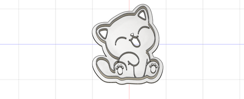 3D Printed Cartoon Cat Cookie Cutter