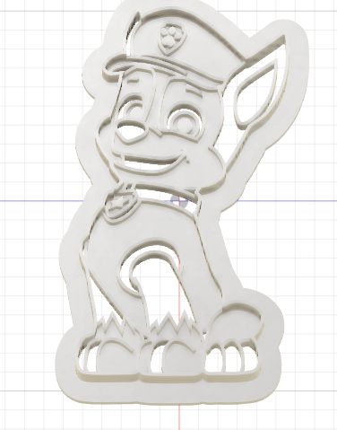 3D Printed Paw Patrol Chase Police Dog Cookie Cutter