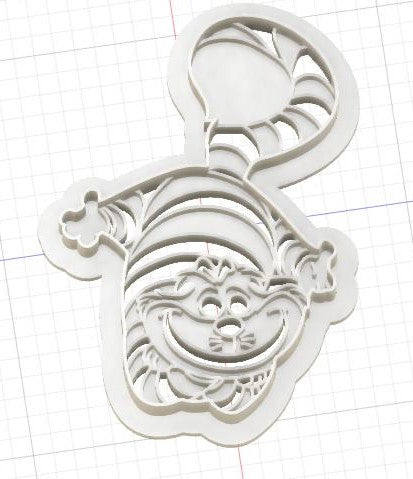 3D Printed Disney Alice in Wonderland Cheshire Cat Cookie Cutter