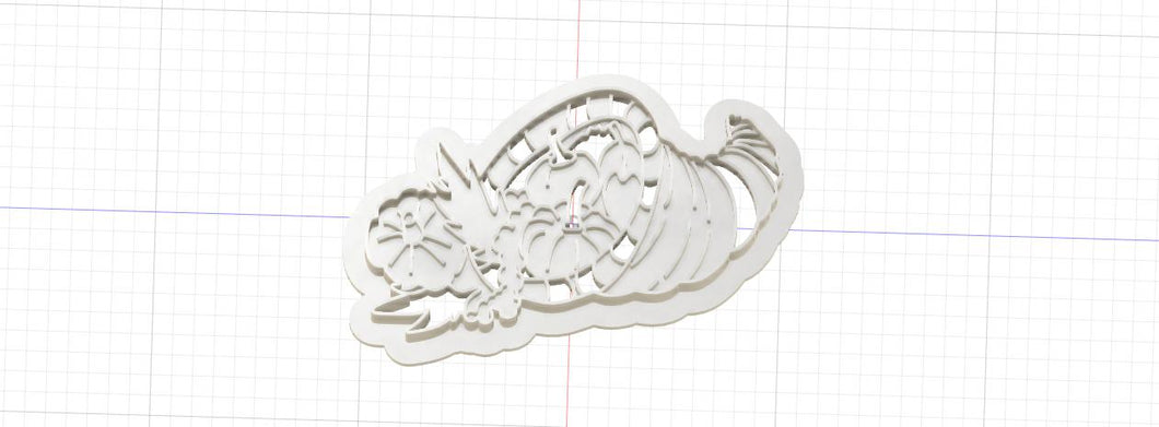3D Printed Thanksgiving Cornucopia Cookie Cutter