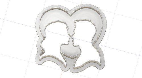 3D Model to Print Your Own Cookie Cutter Inspired by Couple Kissing DIGITAL FILE