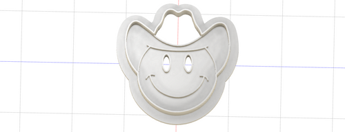 3D Printed Cowboy Smiley Face Emoji Heart Cookie Cutter