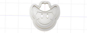 3D Printed Cowboy Smiley Face Emoji Heart Cookie Cutter