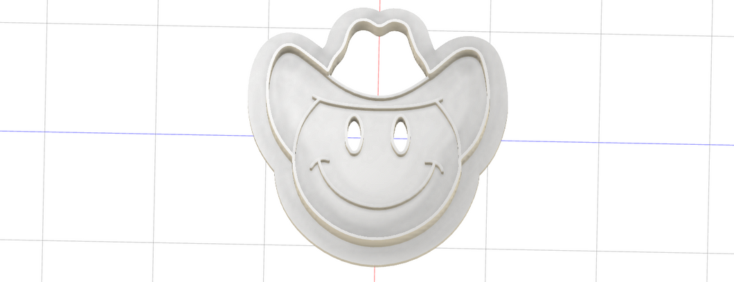 3D Printed Cowboy Smiley Face Emoji Heart Cookie Cutter