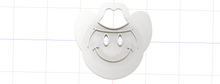 Load image into Gallery viewer, 3D Printed Cowboy Smiley Face Emoji Heart Cookie Cutter