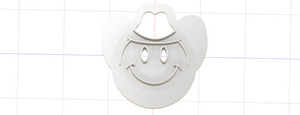 3D Printed Cowboy Smiley Face Emoji Heart Cookie Cutter