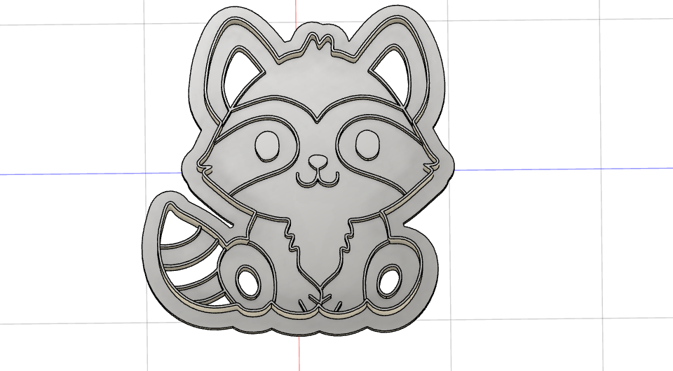 3D Printed Cute Raccoon Cookie Cutter
