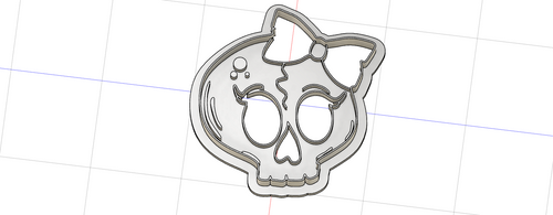3D Printed Cute Skull Cookie Cutter