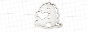 3DPrinted Cute Dinosaur with Heart Cookie Cutter