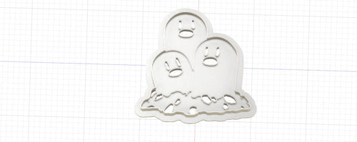 3D Model to Print Your Own Pokemon Dug Trio Cookie Cutter DIGITAL FILE ONLY