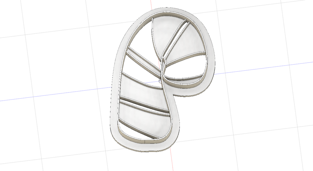 3D Printed Christmas Fat Candy Cane Cookie Cutter
