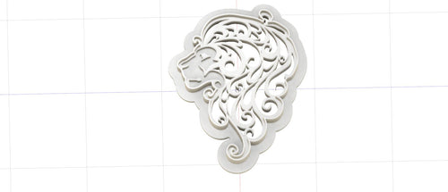 3D Printed Filagree Lion Cookie Cutter