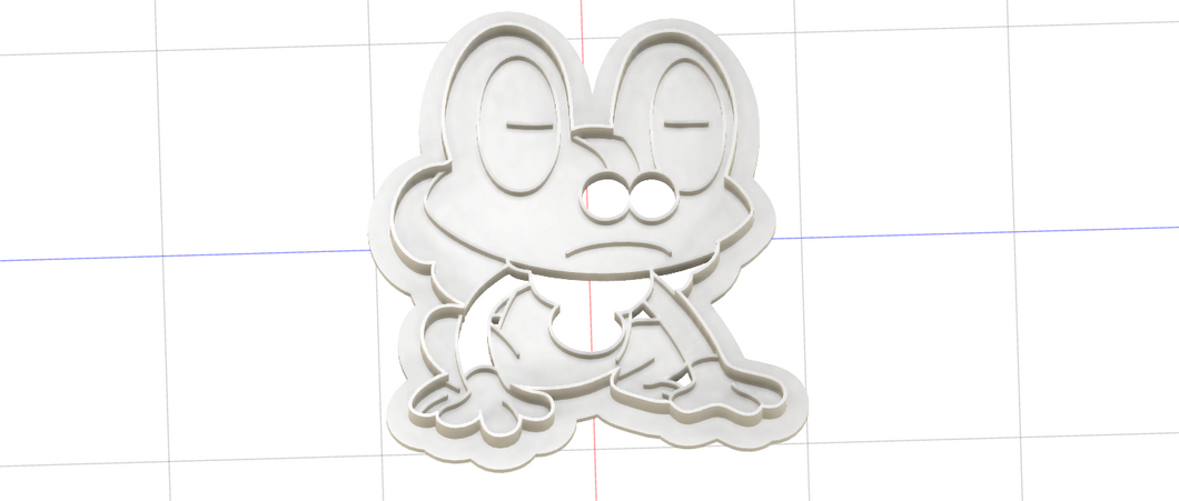 3D Printed Cookie Cutter Inspired by Fan Art of Pokemon Froakie