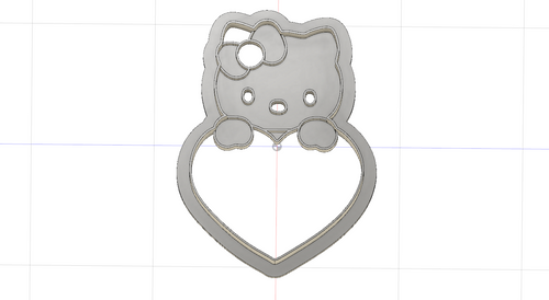 3D Model to Print Your Own Hello Kitty Heart Cookie Cutter DIGITAL FILE ONLY