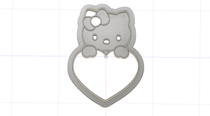 3D Printed Hello Kitty Heart Cookie Cutter