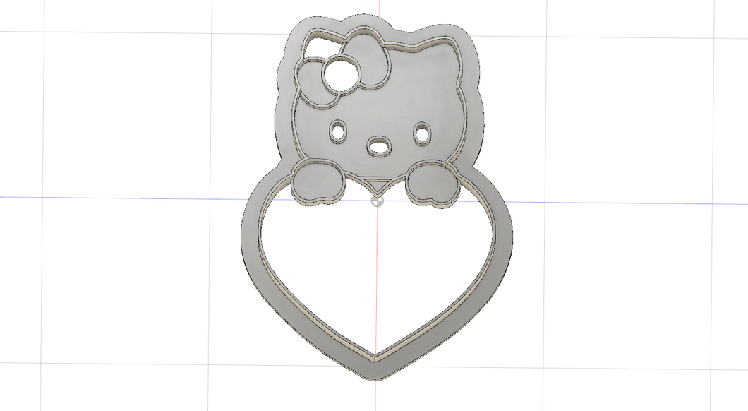 3D Printed Hello Kitty Heart Cookie Cutter