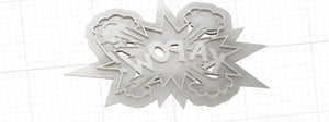 3D Printed Comic Action Word Ka-Pow Cookie Cutter