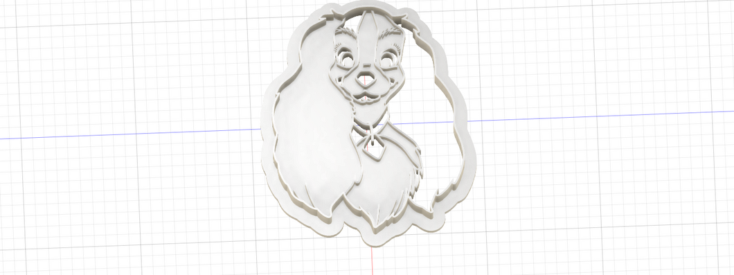 3D Printed Lady and the Tramp's Lady Cookie Cutter