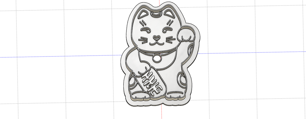 3D Printed Chinese Lucky Cat Cookie Cutter