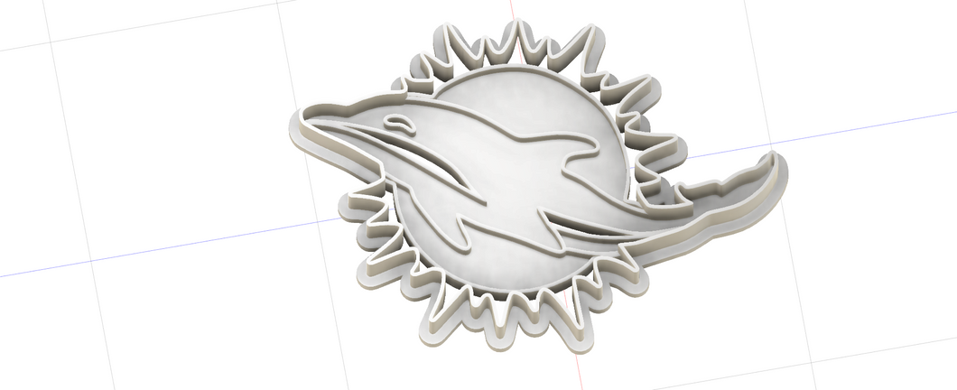 3D Printed NFL Miami Dolphins Logo Cookie Cutter
