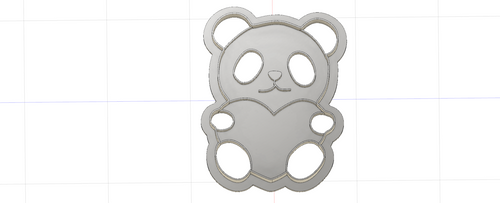 3D Model to Print Your Own Panda Heart Cookie Cutter DIGITAL FILE ONLY