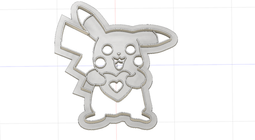 3D Model to Print Your Own Cookie Cutter Inspired by Pokemon Pikachu Heart DIGITAL FILE