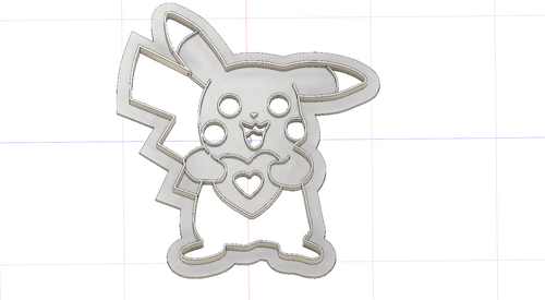 3D Printed Cookie Cutter Inspired by Pokemon Pikachu Heart