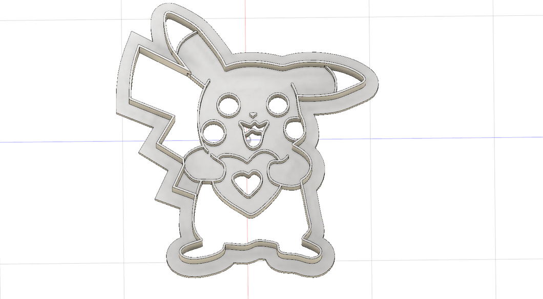 3D Printed Cookie Cutter Inspired by Pokemon Pikachu Heart