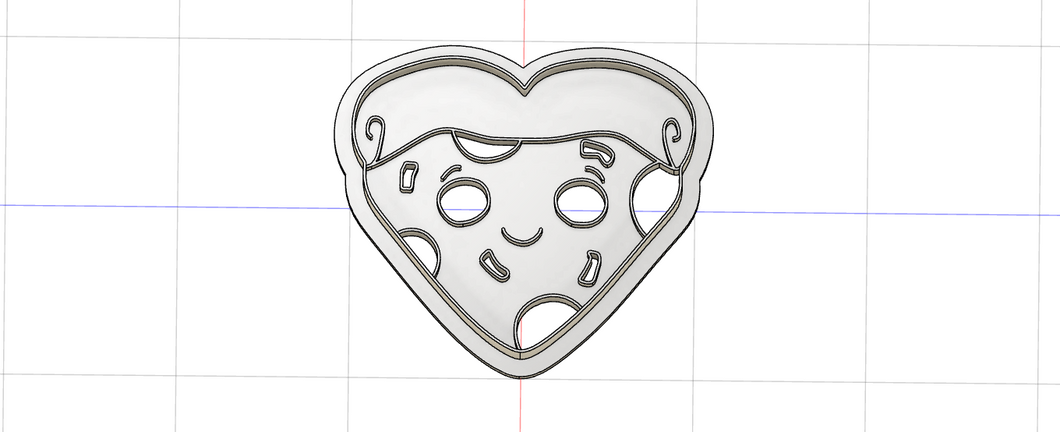 3D Printed Pizza Love Heart Cookie Cutter