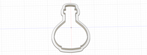 3D Printed Halloween Potion Bottle Outline Cookie Cutter
