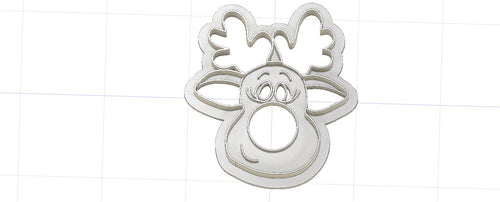 3D Model to Print Your Own Cartoon Christmas Reindeer Cookie Cutter DIGITAL FILE ONLY