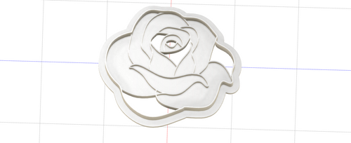 3D Model to Print Your Own Rose Bloom Outline Cookie Cutter DIGITAL FILE ONLY
