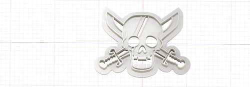 3D Printed One Shanks Pirates Jolly Roger Pirate Flag Cookie Cutter