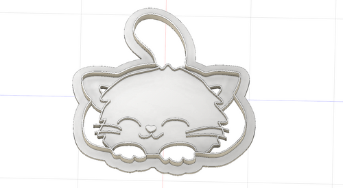 3D Model to Print Your Own Sleepy Kitty Cookie Cutter DIGITAL FILE ONLY