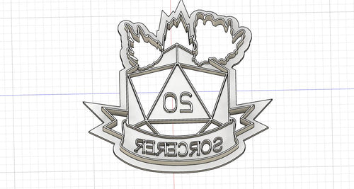 3D Model to Print Your Own DnD Sorcerer Class Crest Cookie Cutter DIGITAL FILE ONLY